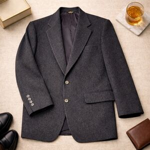Varsity Men's wear cashmere Gray Blazer Sport Coat Sz.L  Union ACTWU USA